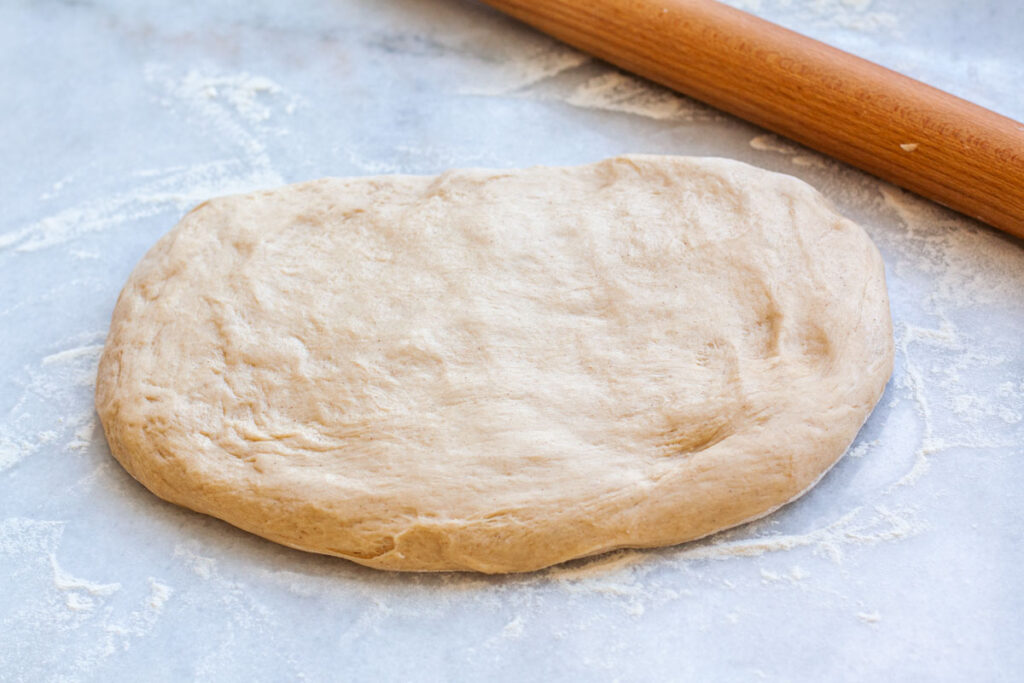 Dough for homemade cinnamon rolls.